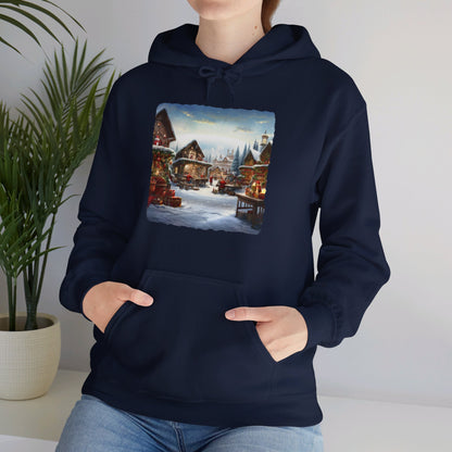 Snowy Christmas Village North Pole - Hooded Sweatshirt