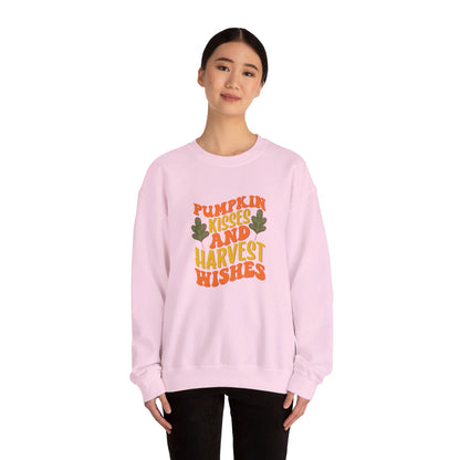 Pumpkin Kisses And Harvest Wishes - Crewneck Sweatshirt