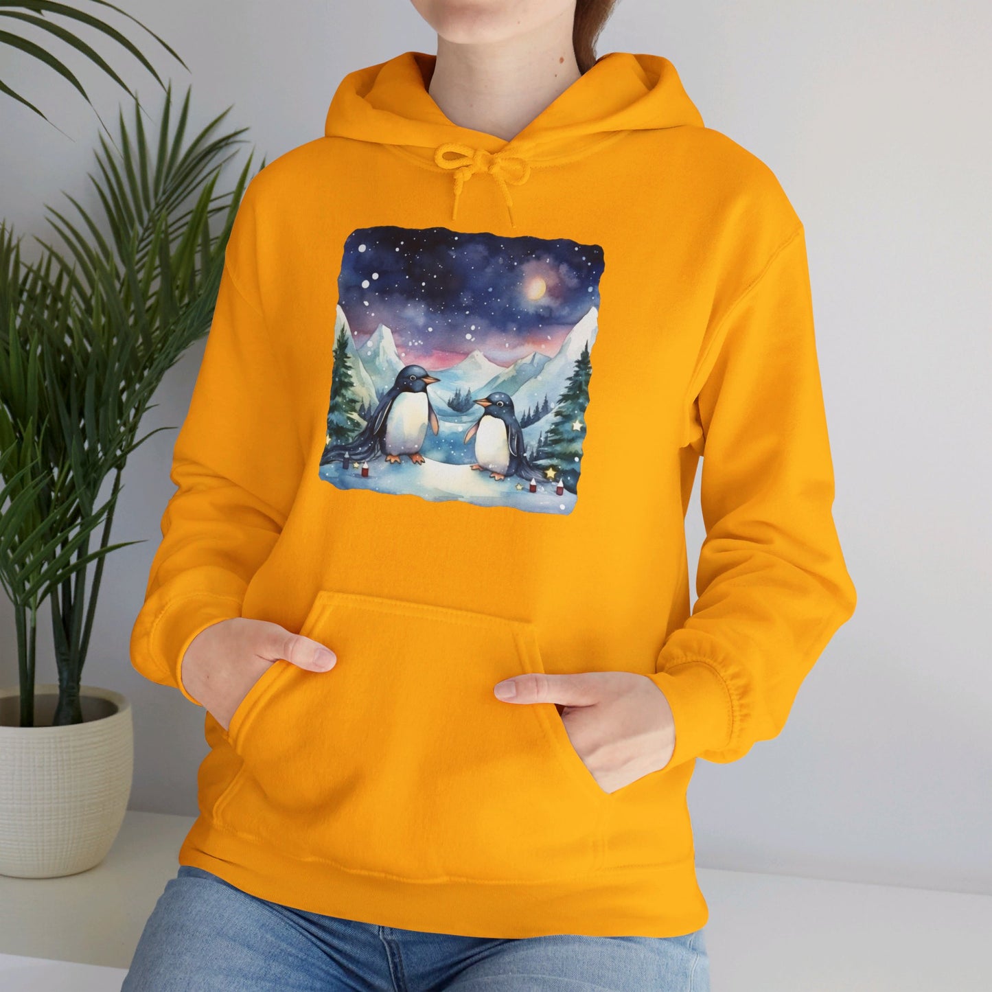 Snowy Christmas Penguins - Hooded Sweatshirt