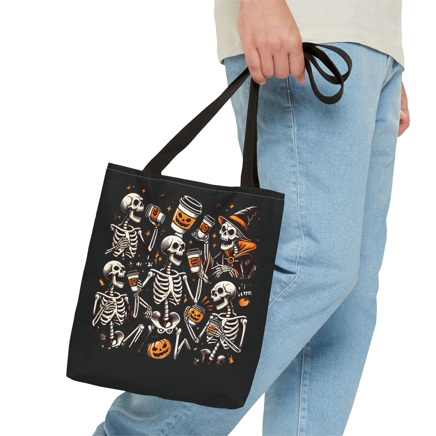 Skeleton drinking coffee - Tote Bag