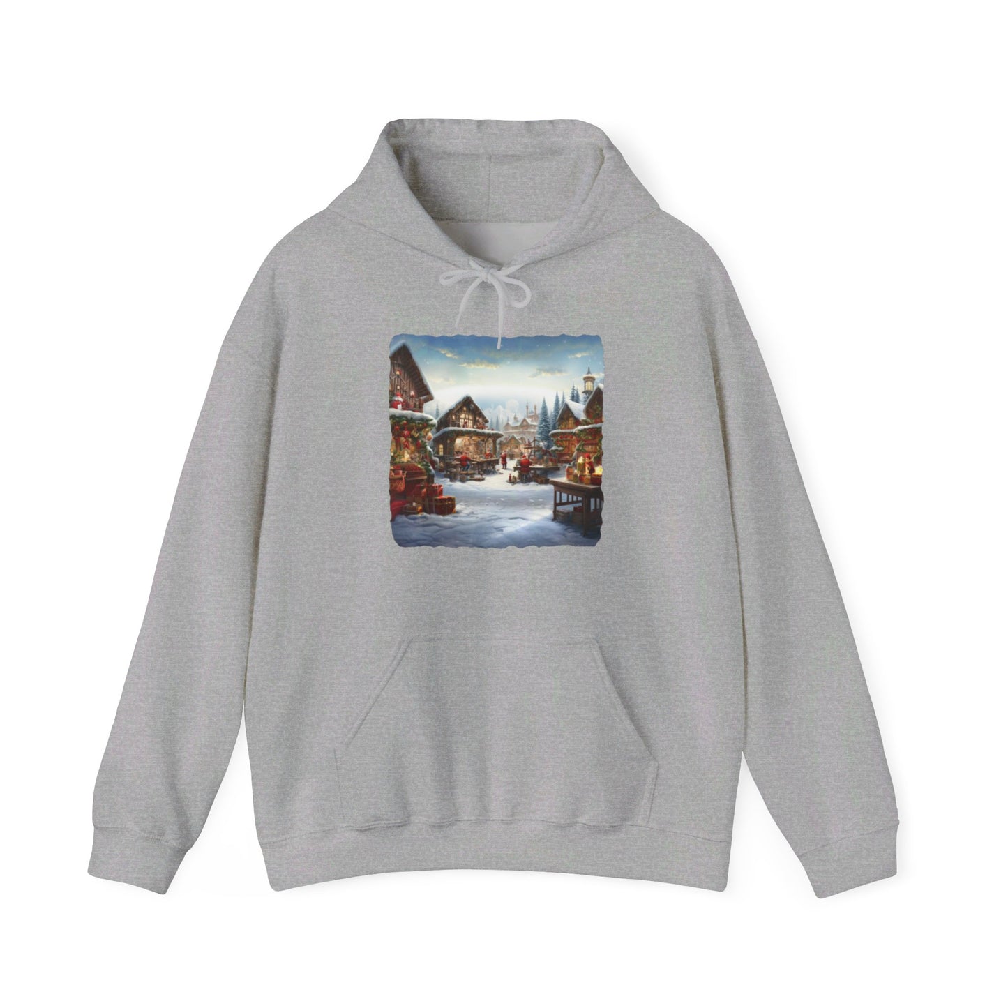 Snowy Christmas Village North Pole - Hooded Sweatshirt