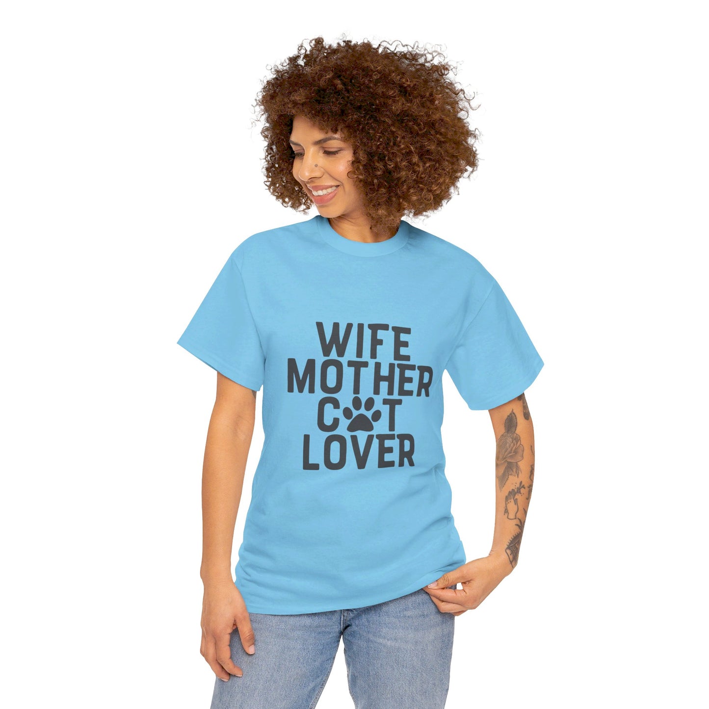 Wife, Mother, Cat lover - T-Shirt