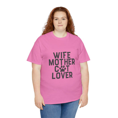 Wife, Mother, Cat lover - T-Shirt