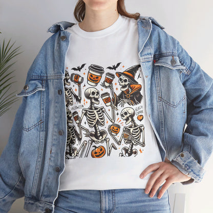 Skeletons drinking coffee - T-Shirt