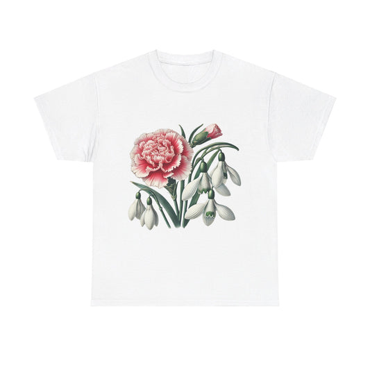 January Flowers - Birth Month - T-Shirt