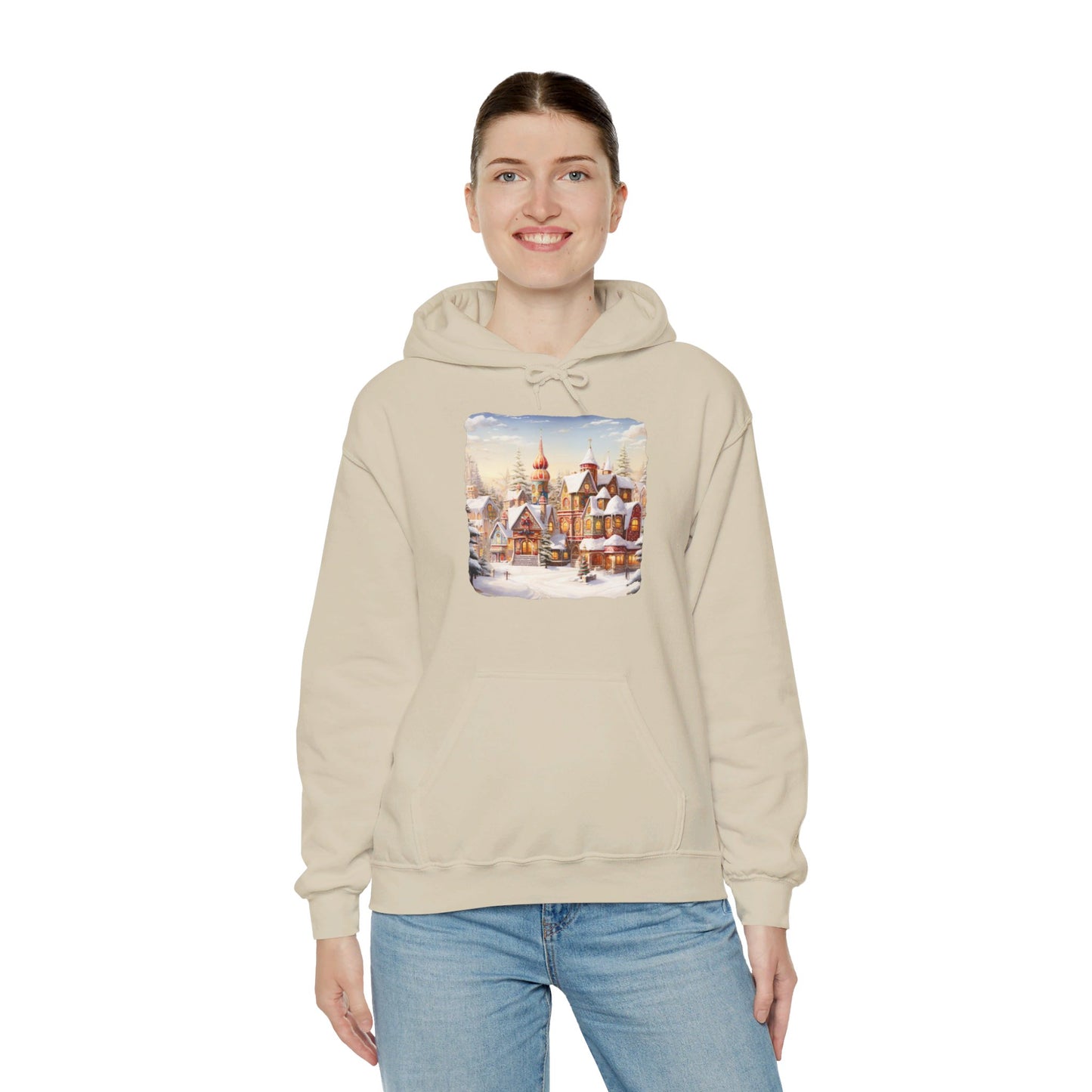 Snowy Christmas Village 12 - Hooded Sweatshirt