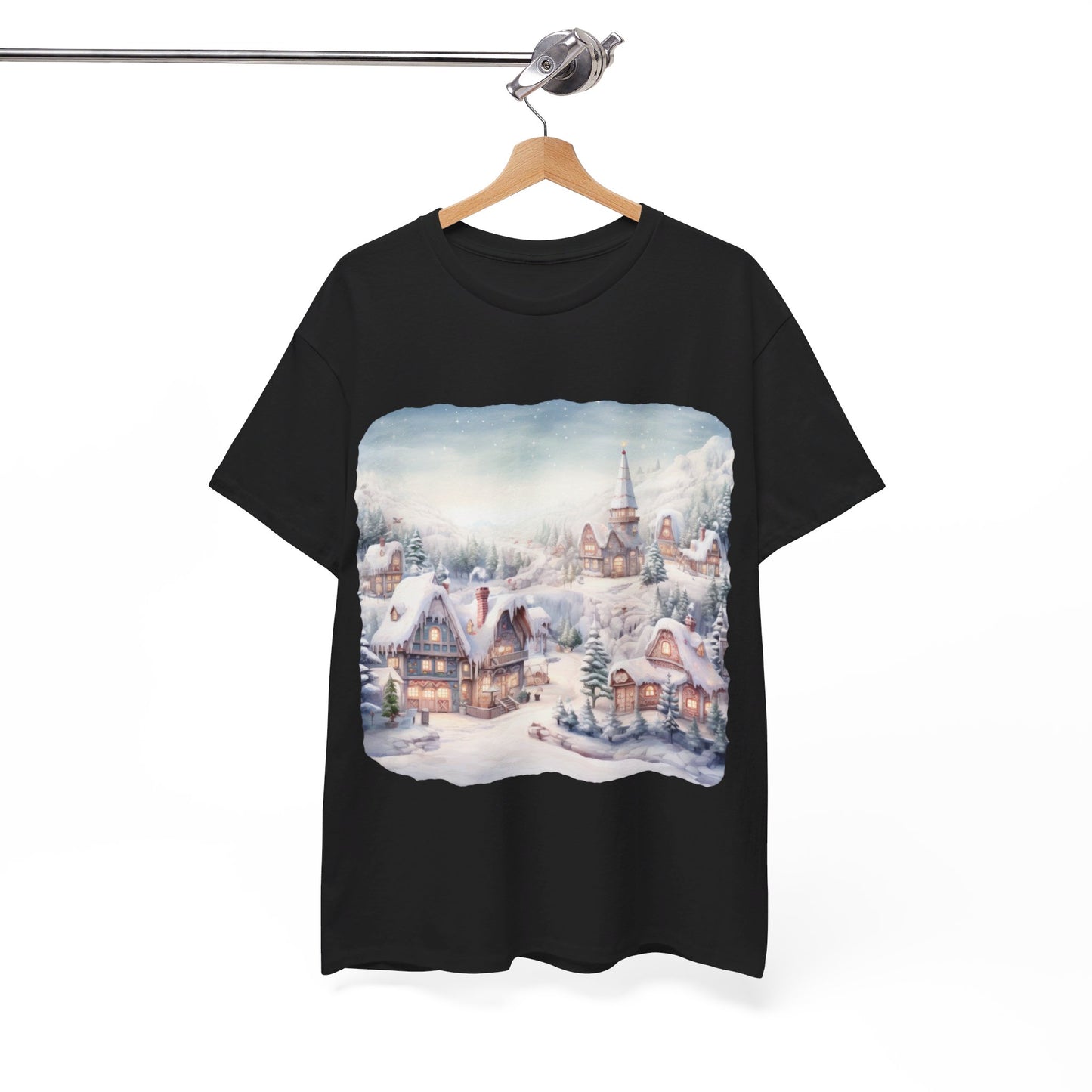 Snowy Christmas Village-T-Shirt