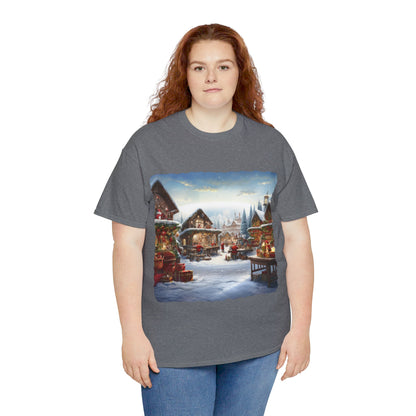 Snowy Christmas Village North Pole-T-Shirt