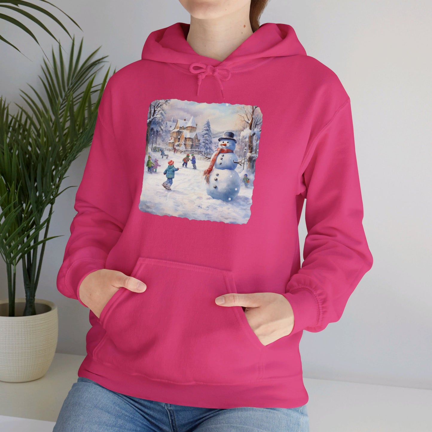 Snowman In Village 2 - Hooded Sweatshirt