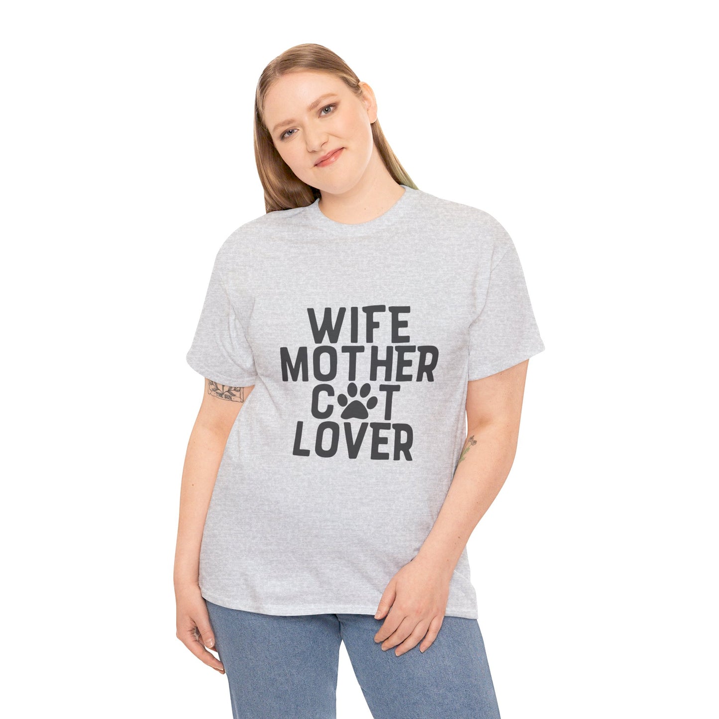 Wife, Mother, Cat lover - T-Shirt