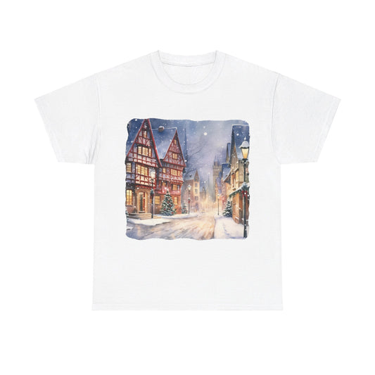 Snowy Christmas Village-13-T-Shirt