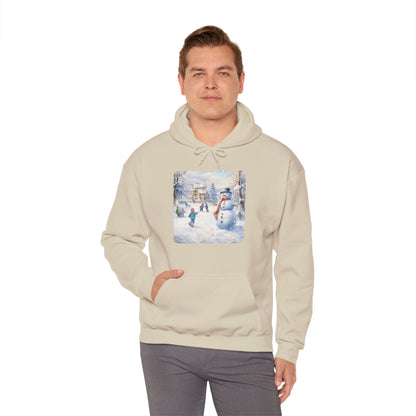 Snowman In Village 2 - Hooded Sweatshirt