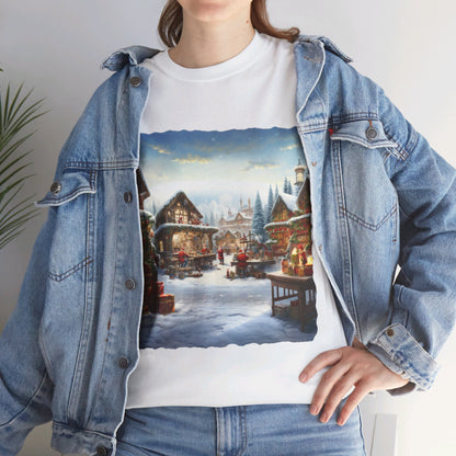 Snowy Christmas Village North Pole-T-Shirt