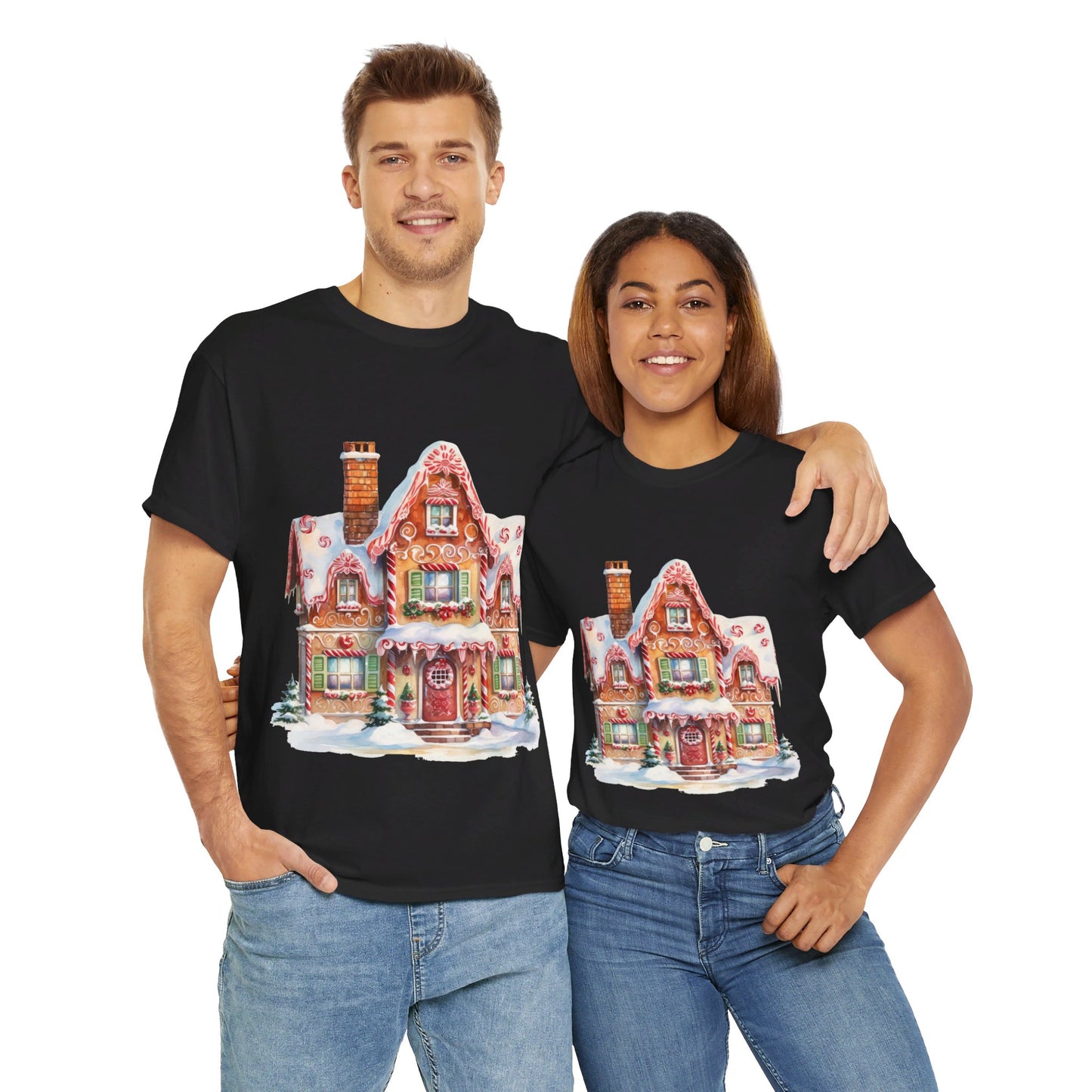 Christmas Snowy Village-14-T-Shirt