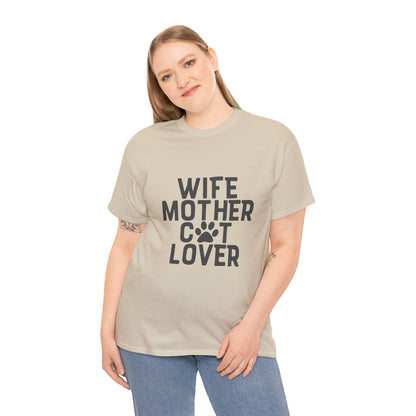 Wife, Mother, Cat lover - T-Shirt