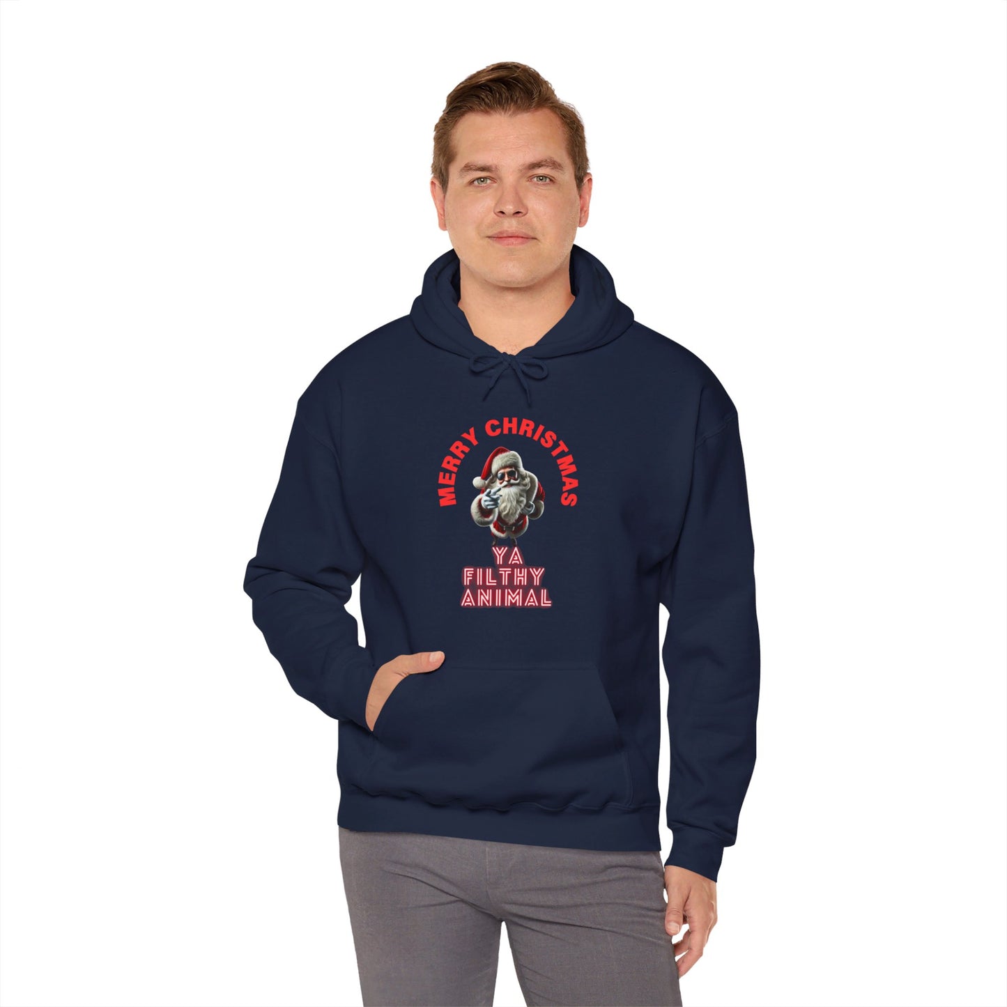 Merry Christmas - Ya Filthy Animal Unisex Heavy Blend™ Hooded Sweatshirt