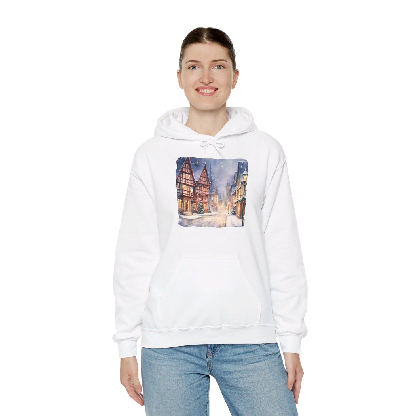 Snowy Christmas Village 13 - Hooded Sweatshirt