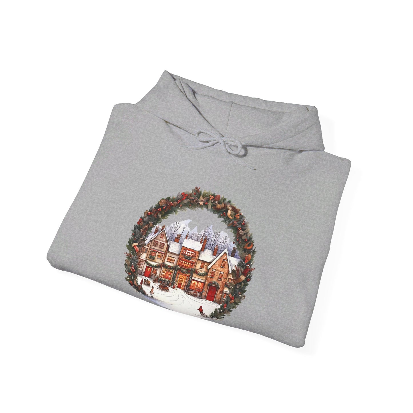 Vintage Christmas Village - Hooded Sweatshirt