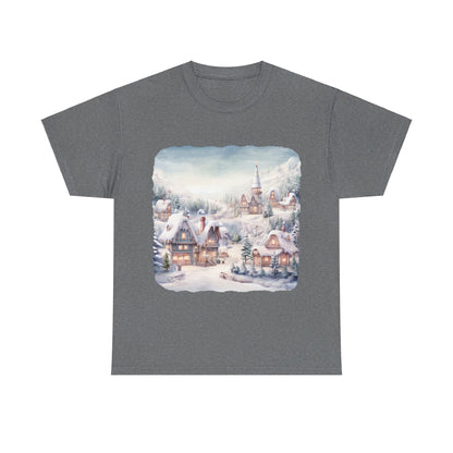 Snowy Christmas Village-T-Shirt