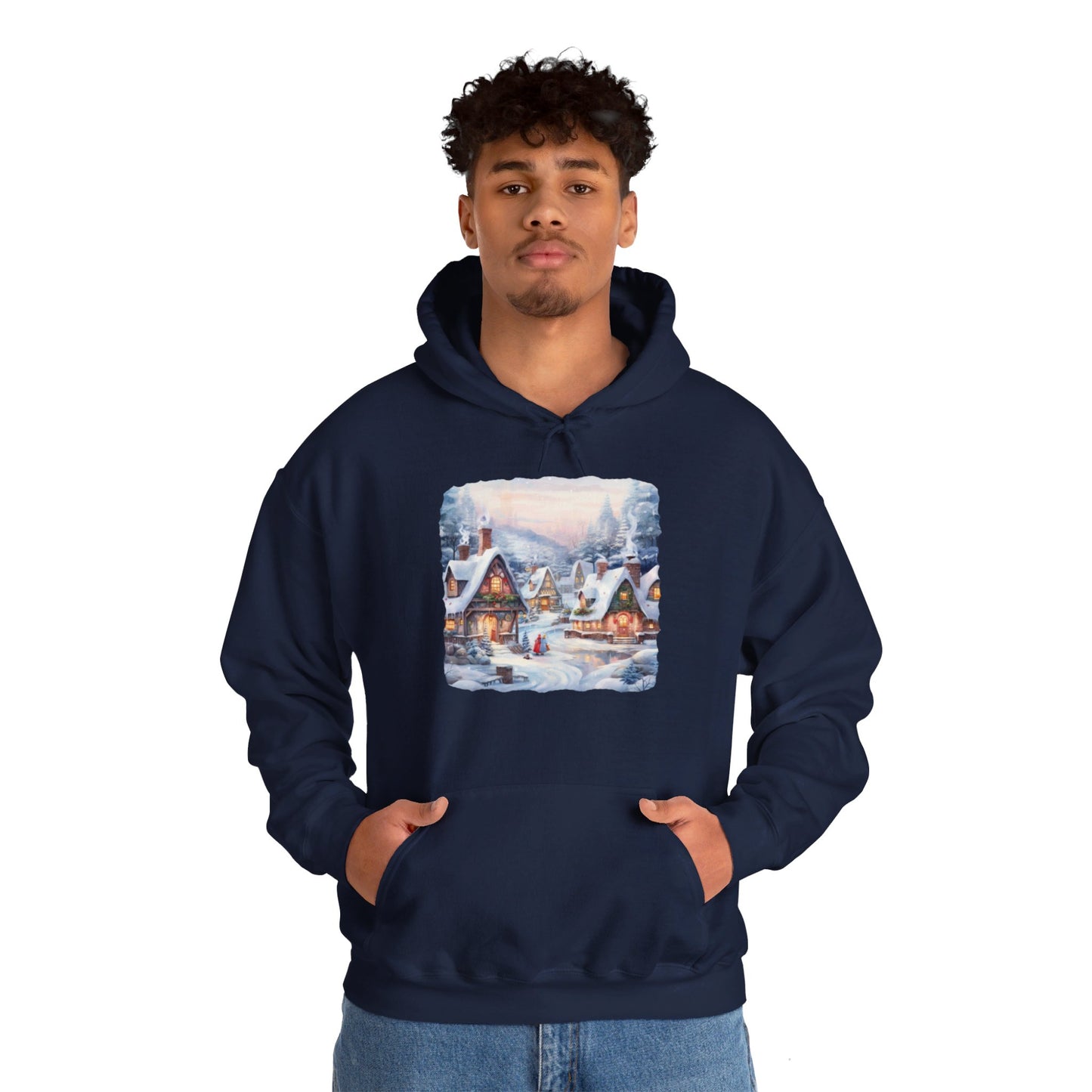 Snowy Christmas Village 6 - Hooded Sweatshirt