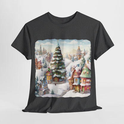 Snowy Christmas Village-16-T-Shirt