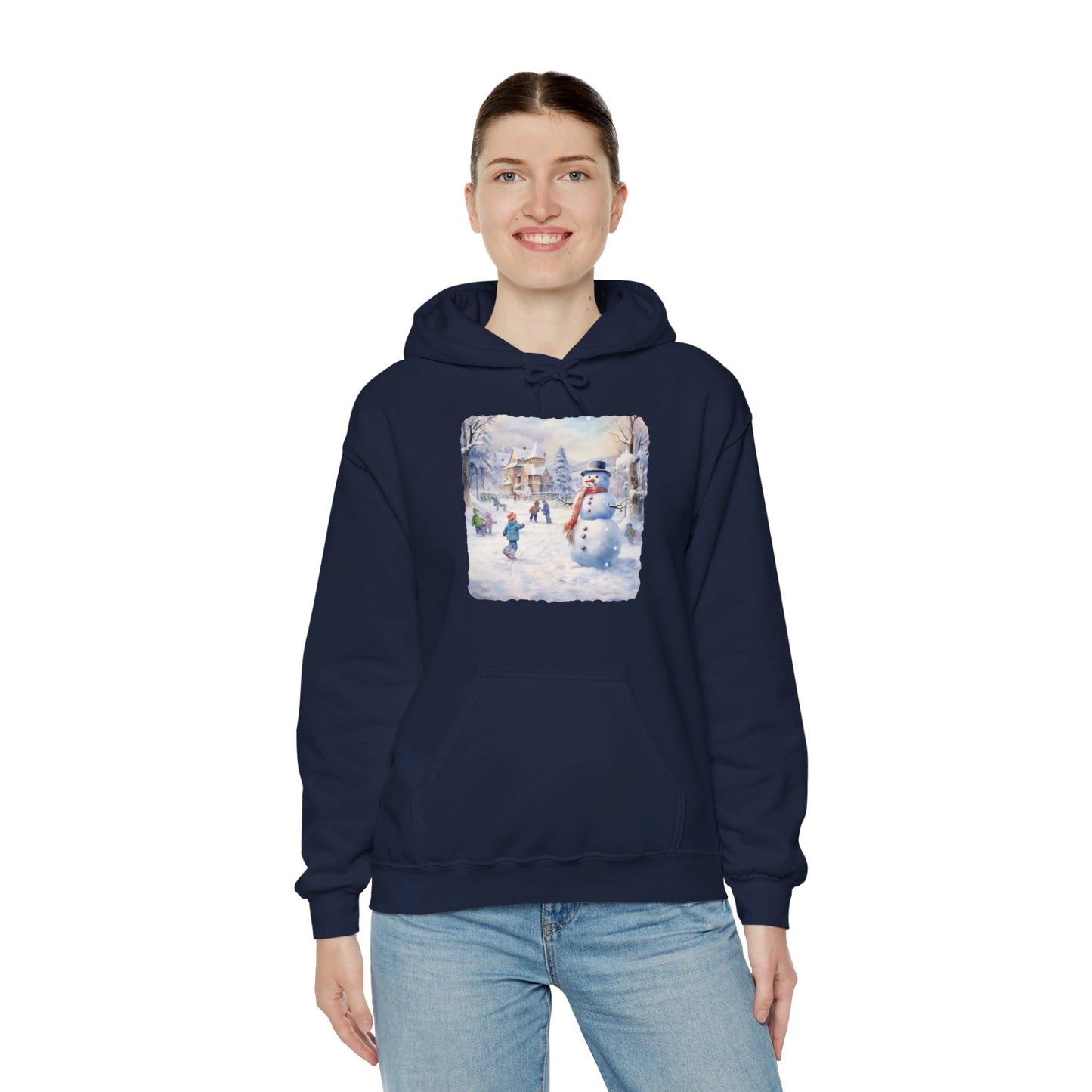 Snowman In Village 2 - Hooded Sweatshirt