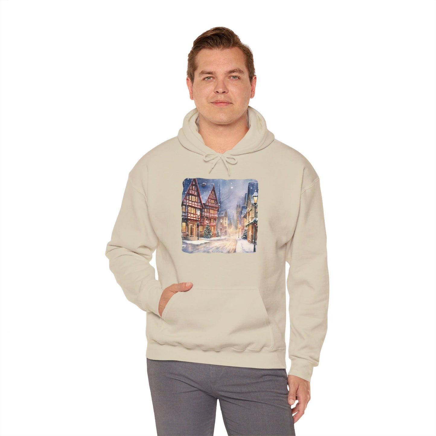 Snowy Christmas Village 13 - Hooded Sweatshirt