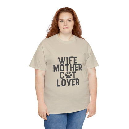 Wife, Mother, Cat lover - T-Shirt