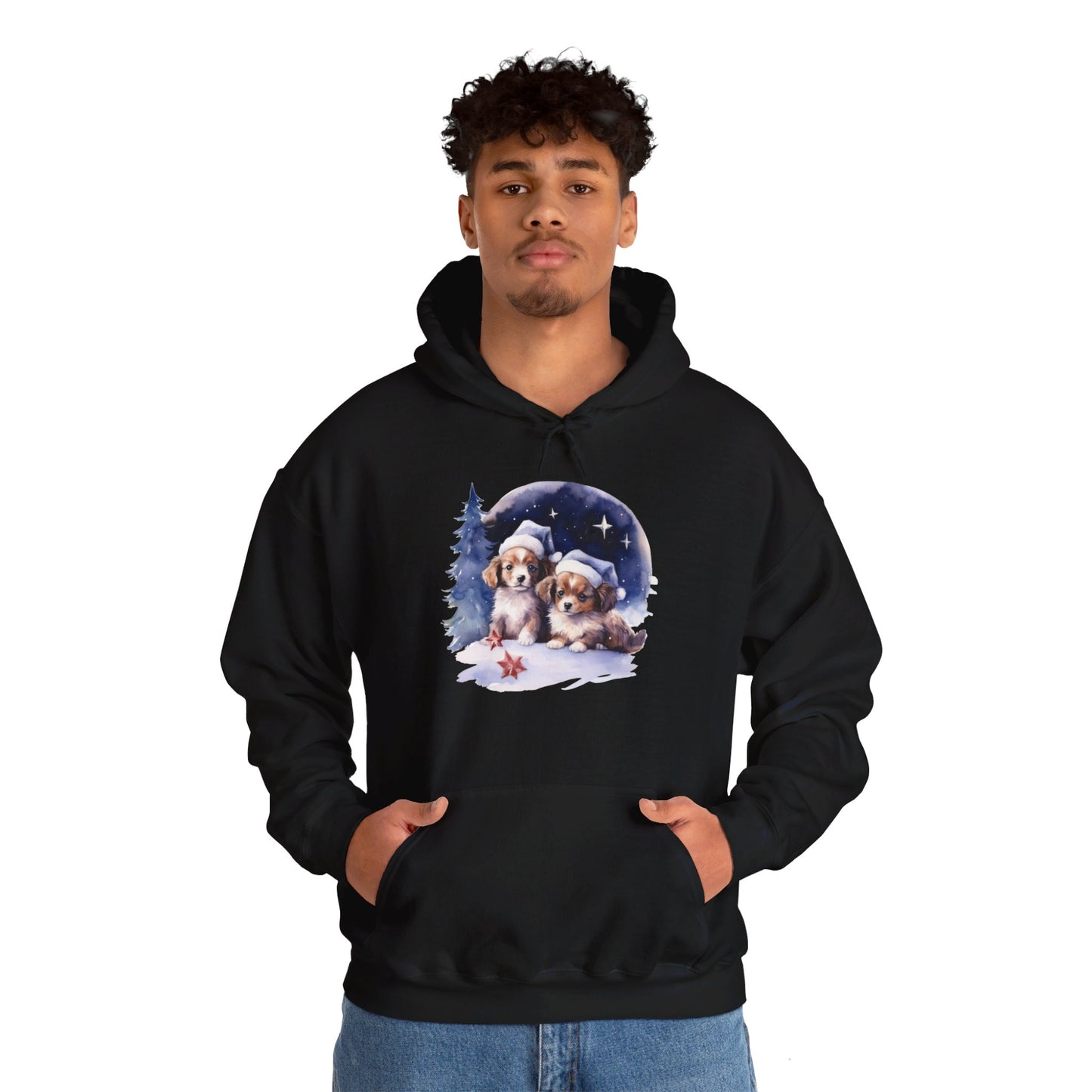 Snowy Christmas Dogs - Hooded Sweatshirt