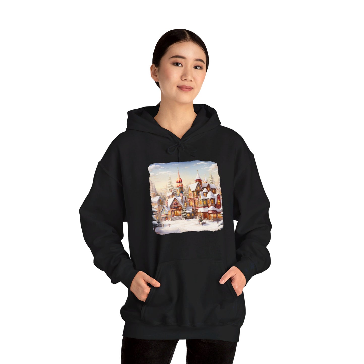 Snowy Christmas Village 12 - Hooded Sweatshirt