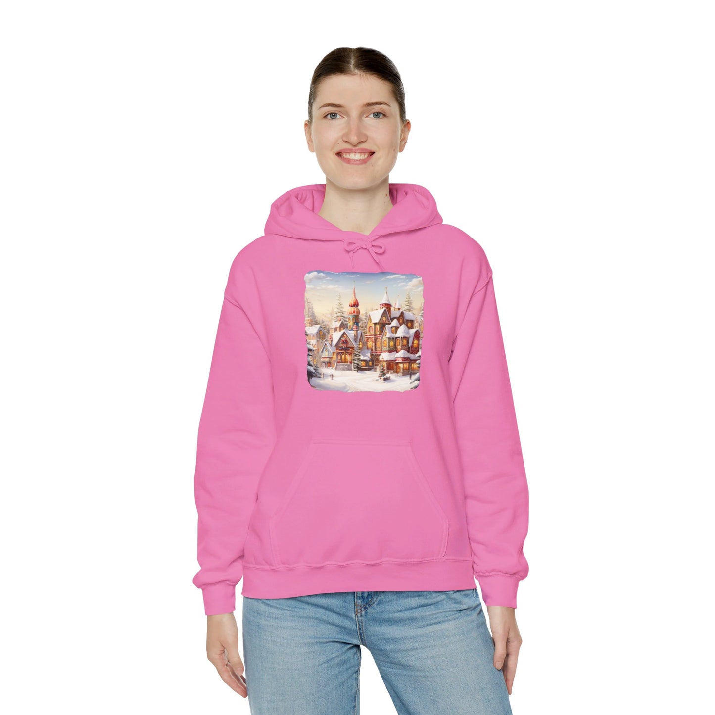 Snowy Christmas Village 12 - Hooded Sweatshirt