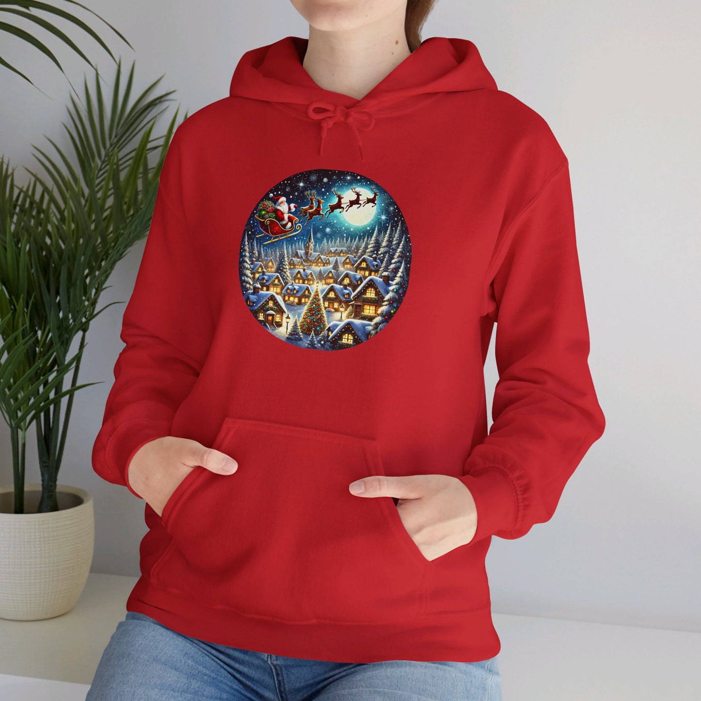 Santa's Snowy Flight - Hooded Sweatshirt