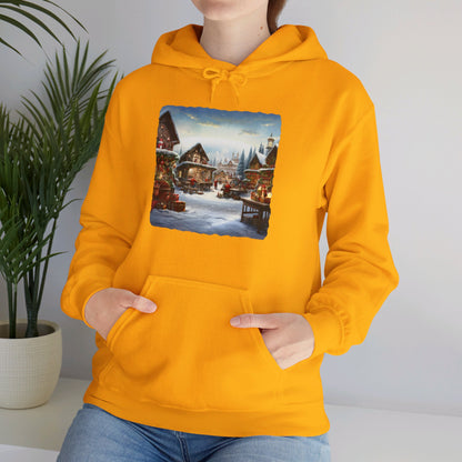 Snowy Christmas Village North Pole - Hooded Sweatshirt