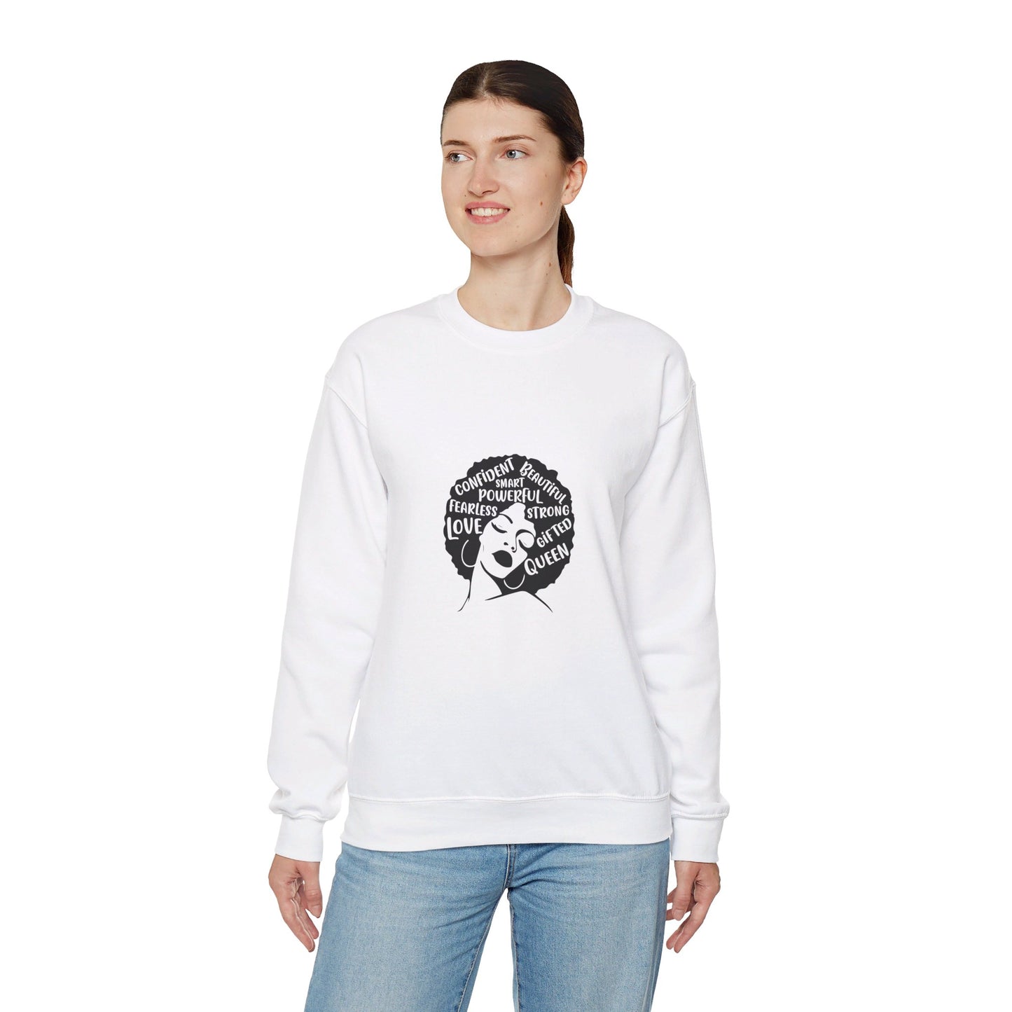 Afro Lady With Words - Crewneck Sweatshirt