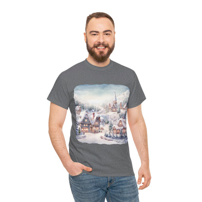 Snowy Christmas Village-T-Shirt