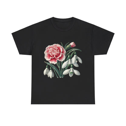 January Flowers - Birth Month - T-Shirt