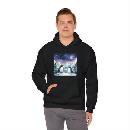 Snowy Christmas Penguins - Hooded Sweatshirt