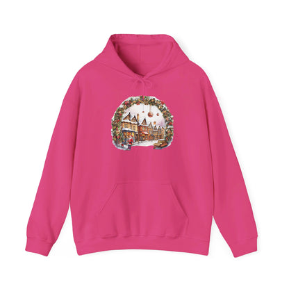 Enchanting Christmas Village Scene - Hooded Sweatshirt