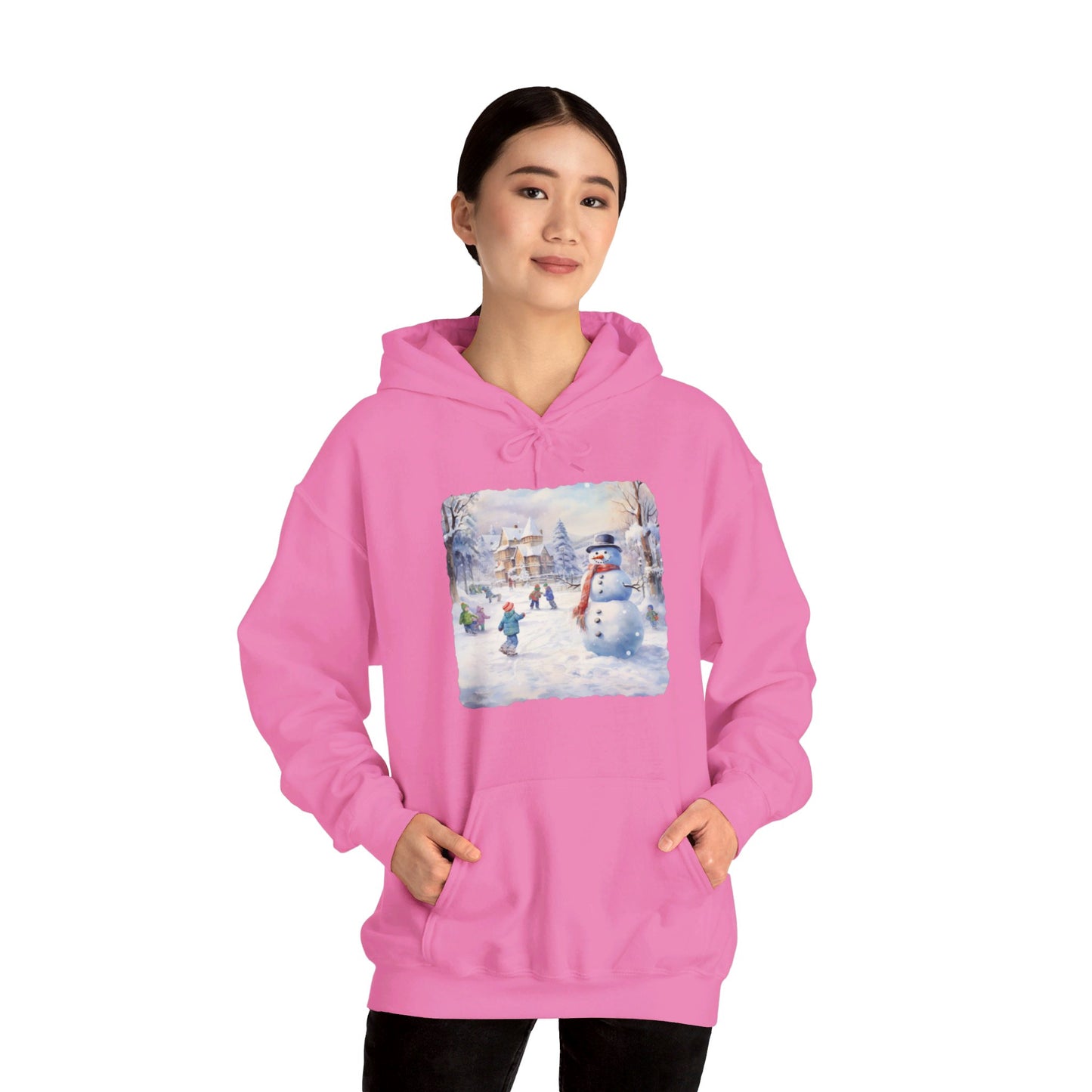 Snowman In Village 2 - Hooded Sweatshirt