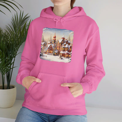 Snowy Christmas Village 12 - Hooded Sweatshirt