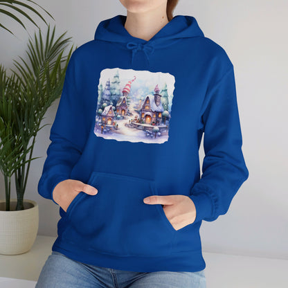 Snowy Christmas Village 4 - Hooded Sweatshirt