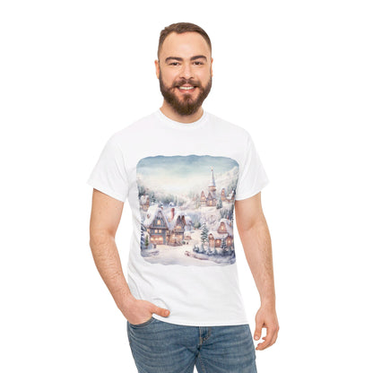 Snowy Christmas Village-T-Shirt