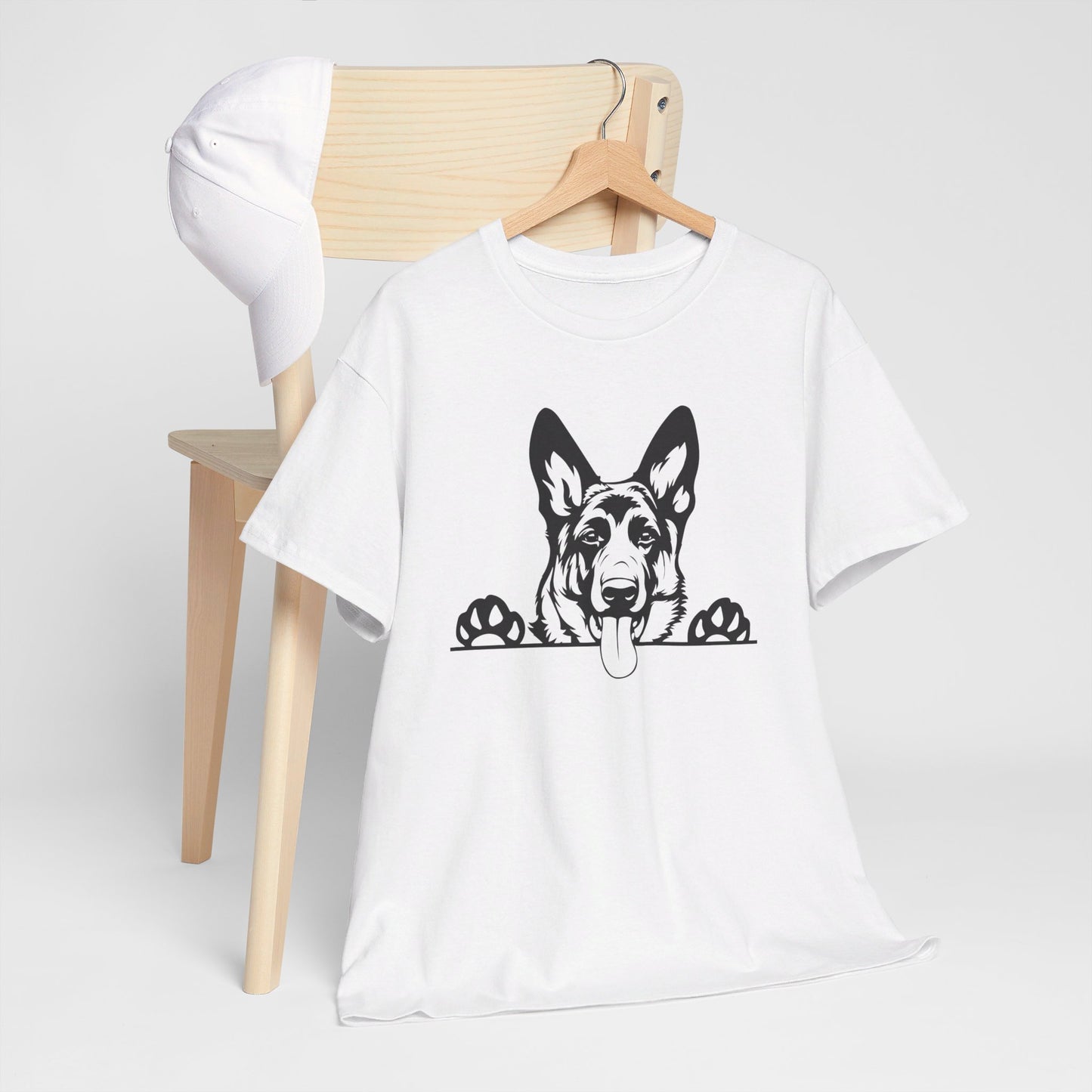 German Shepherd, Peeking with Charm - T-Shirt