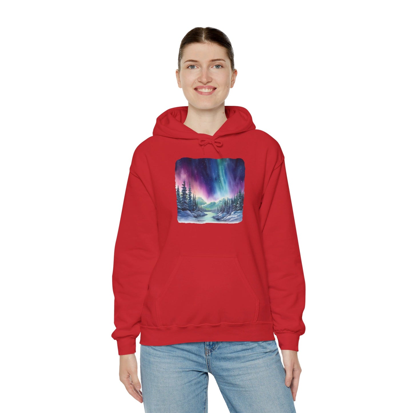 Northern Lights Watercolor - Hooded Sweatshirt