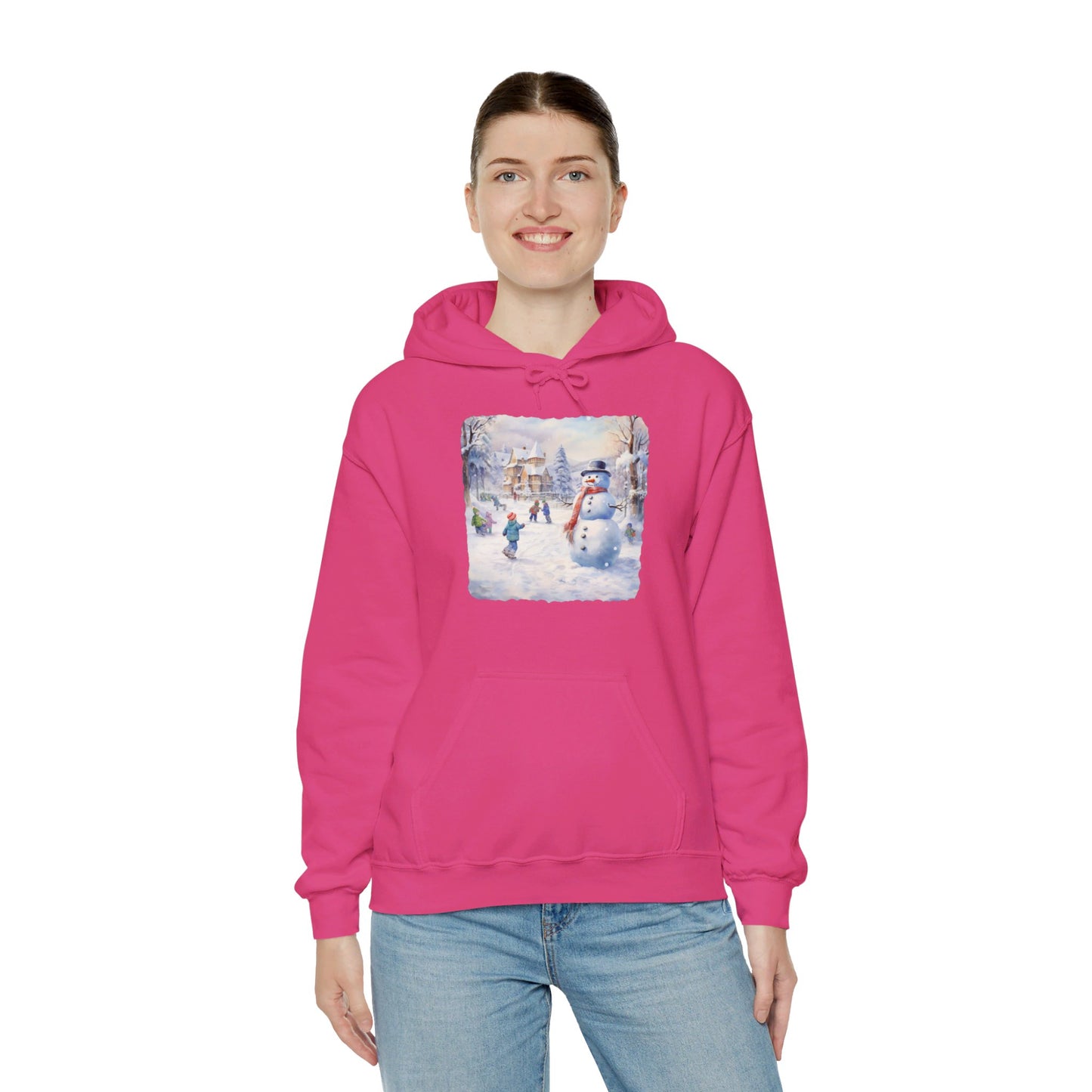 Snowman In Village 2 - Hooded Sweatshirt