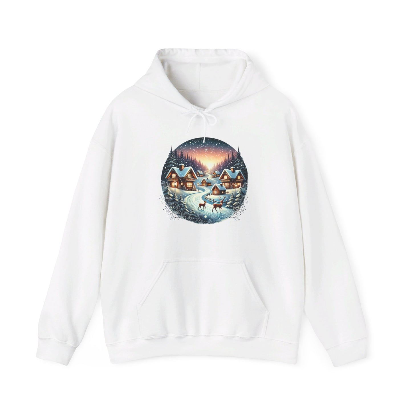 Snow Night Christmas Village - Hooded Sweatshirt