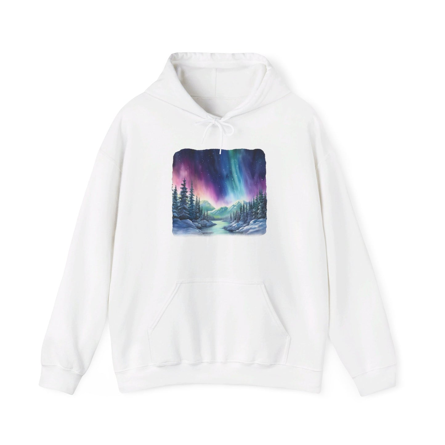 Northern Lights Watercolor - Hooded Sweatshirt