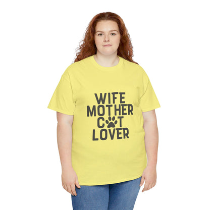 Wife, Mother, Cat lover - T-Shirt