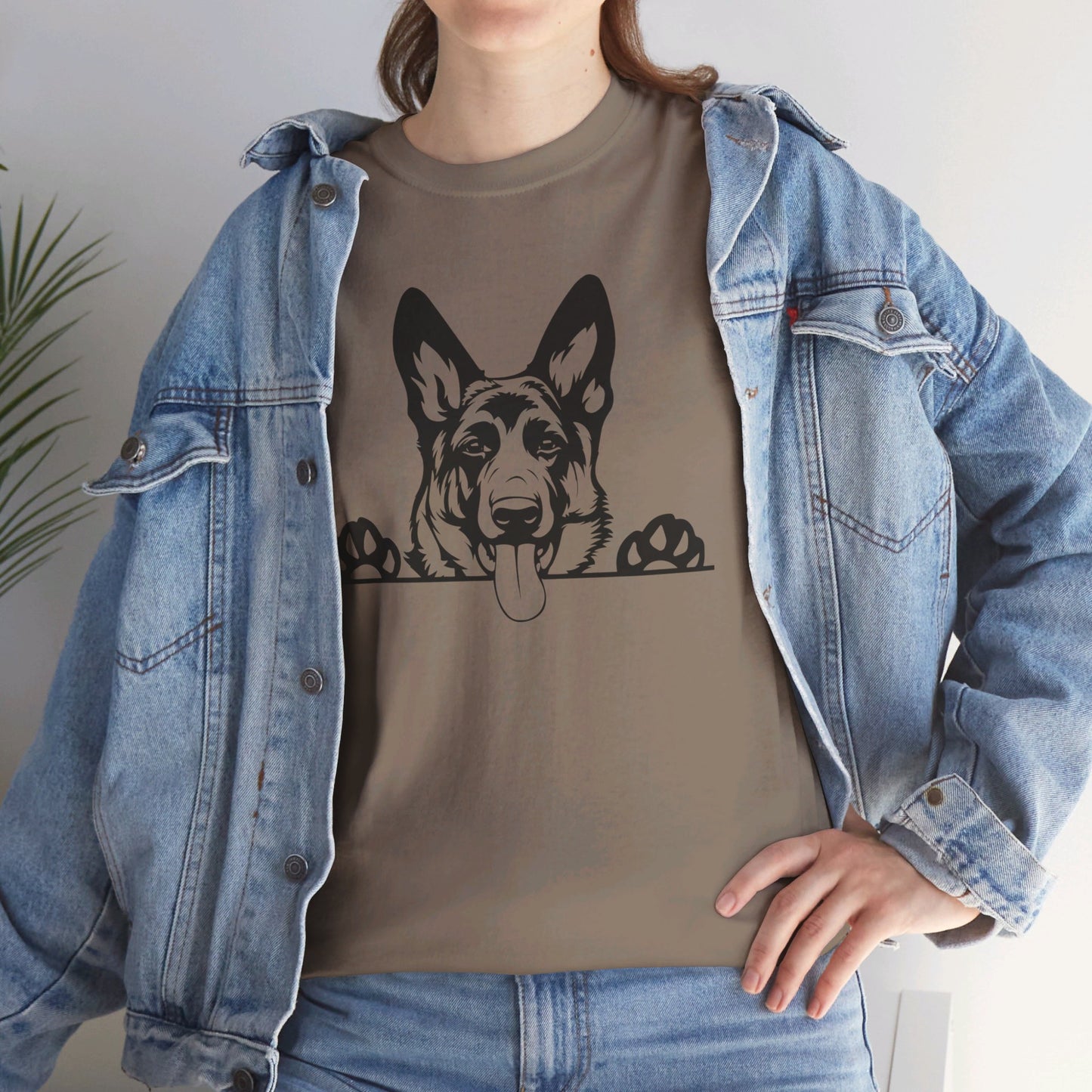 German Shepherd, Peeking with Charm - T-Shirt