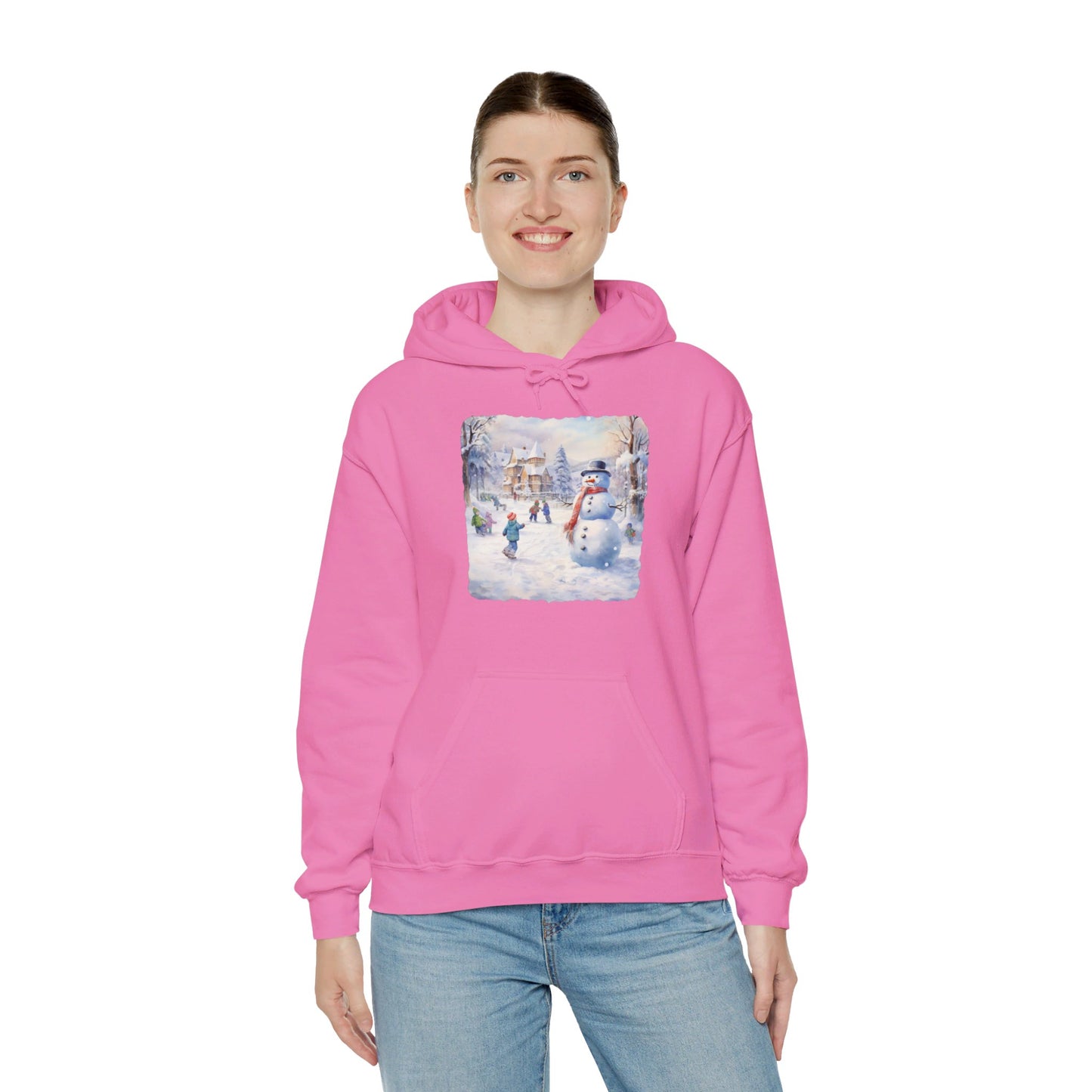 Snowman In Village 2 - Hooded Sweatshirt